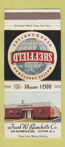 Matchbook Cover - Frank Blanchette Sheffield Gages Clifton NJ 30 Strike