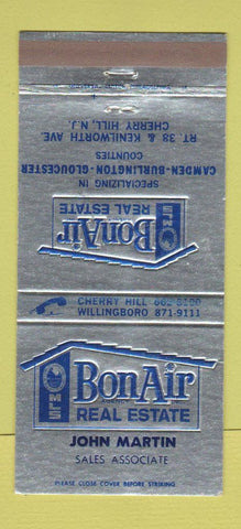 Matchbook Cover - Bon Air Real Estate Cherry Hill NJ 30 Strike