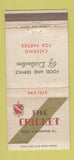 Matchbook Cover - The Cricket Restaurant Lakewood NJ WEAR 30 Strike