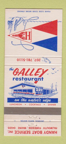 Matchbook Cover - Galley Restaurant Falmouth Foreside ME 30 Strike