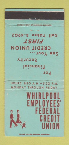 Matchbook Cover - Whirlpool Credit Union appliances WEAR 30 Strike