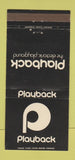 Matchbook Cover - Playback Electric Playground WEAR 30 Strike