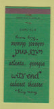 Matchbook Cover - Wits' End Cabaret Theatre Atlanta GA 30 Strike