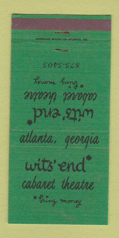 Matchbook Cover - Wits' End Cabaret Theatre Atlanta GA 30 Strike