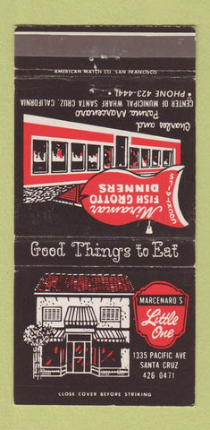 Matchbook Cover - Mirmar Fish Grotto Santa Cruz CA WEAR 30 Strike