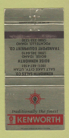 Matchbook Cover Kenworth Semi Trucks Pocatello Boise ID Salt Lake City 30 Strike