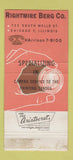 Matchbook Cover - Rightmire Berg Offset Plates Chicago IL 30 Strike