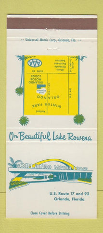 Matchbook Cover - Orlando Motor Lodge FL 30 Strike