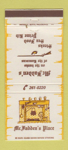 Matchbook Cover - McFadden's Place Restaurant Hainesport NJ 30 Strike