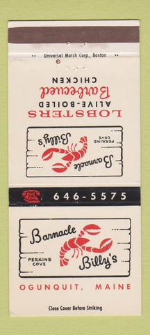 Matchbook Cover - Barnacle Billy's Restaurant Ogunquit ME 30 Strike