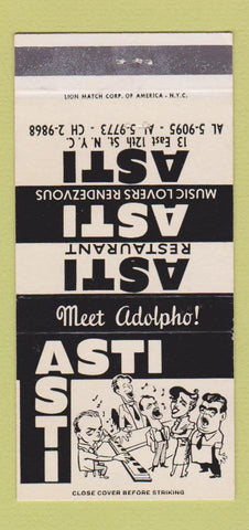 Matchbook Cover - Asti Restaurant New York City WEAR 30 Strike