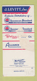 Matchbook Cover - J Levitt American Standard Furnaces Camden NJ  30 Strike