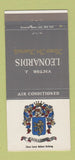 Matchbook Cover - Victor Leonardis Funeral Home Newark NJ 30 Strike