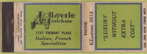 Matchbook Cover - Rotisserie Parisienne Denver CO? 30S