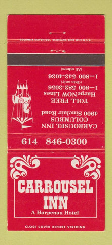 Matchbook Cover - Carrousel Inn Columbus OH Dayton Mansfield 30 Strike