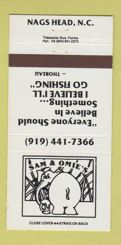 Matchbook Cover - Sam & Omie's Nags Head NC 30 Strike