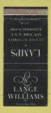 Matchbook Cover - Lange and Williams Lamps New York City WEAR 30 Strike