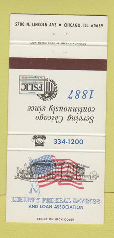 Matchbook Cover - Liberty Federal Savings and Loan Chicago IL 30 Strike