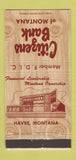 Matchbook Cover - Citizens Bank of Havre MT WEAR 30 Strike