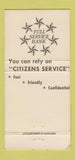 Matchbook Cover - Citizens Bank of Havre MT WEAR 30 Strike