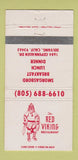 Matchbook Cover - Red Viking Restaurant Solvang CA WEAR 30 Strike