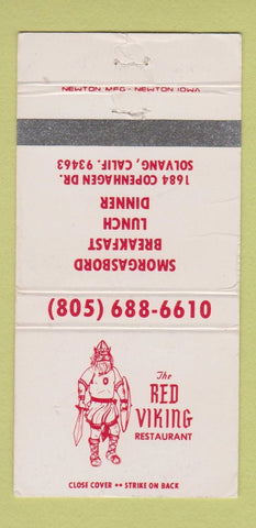 Matchbook Cover - Red Viking Restaurant Solvang CA WEAR 30 Strike