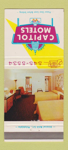 Matchbook Cover - Capitol Motels Harrisburg PA 30 Strike
