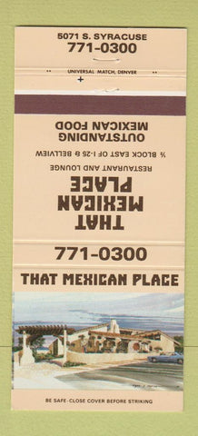 Matchbook Cover - That Mexican Place Restaurant Denver Colorado 30 Strike