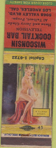 Matchbook Cover - Wisconsin Cocktail Bar Los Angeles CA pinup WEAR