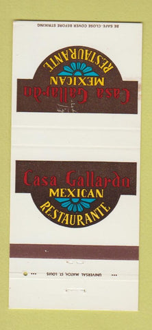 Matchbook Cover - Casa Gallarda Mexican Food Atlanta GA 30 Strike