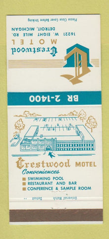 Matchbook Cover - Crestwood Motel Detroit MI 30 Strike