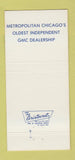 Matchbook Cover - All Brake GMC Trucks Cicero IL 30 Strike