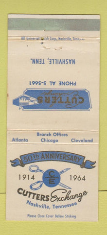 Matchbook Cover - Cutters Exchange Nashville TN 1964 WEAR 30 Strike
