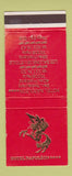 Matchbook Cover - Hotel Napoleon Paris France WEAR