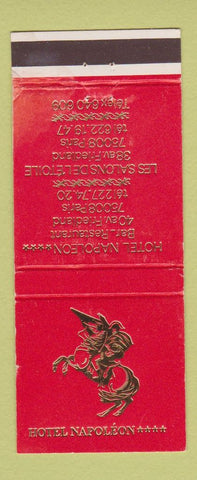 Matchbook Cover - Hotel Napoleon Paris France WEAR