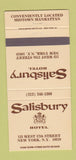 Matchbook Cover - Salisbury Hotel New York City 30 Strike