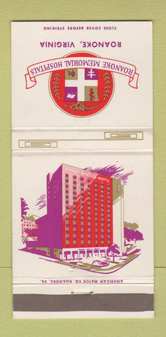 Matchbook Cover - Roanoke Memorial Hospitals VA 30 Strike