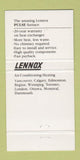 Matchbook Cover - Lennox Heating Paddle Plumbing Barrhead AB 30 Strike