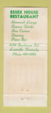 Matchbook Cover - Essex House Restaurant Louisville KY WEAR 30 Strike