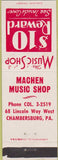 Matchbook Cover - Machen Musicf Shop Chambersburg PA Lowrey Organ