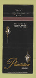 Matchbook Cover - Plantation Moline IL restaurant 30 Strike