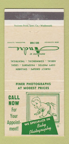 Matchbook Cover - Andre Photography Waukegan IL 30 Strike