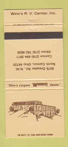 Matchbook Cover - Winn's RV Center Winnebago Canton Akron OK 30 Strike