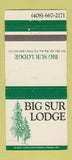 Matchbook Cover - Big Sur Lodge CA WEAR 30 Strike