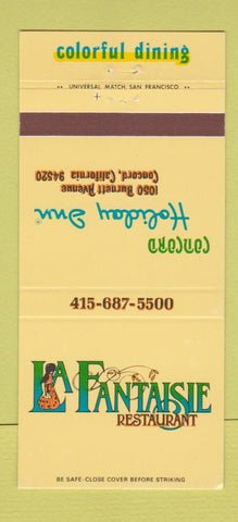 Matchbook Cover - Holiday Inn Concord CA La Fantaisie Restaurant 30 Strike
