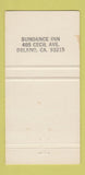 Matchbook Cover - Sundance Inn Delano CA 30 Strike