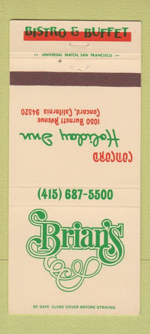 Matchbook Cover - Holiday Inn Concord CA Brian's Bistro 30 Strike