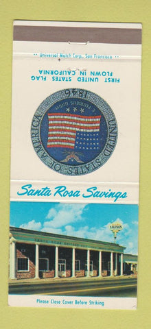 Matchbook Cover - Santa Rosa Savings CA 30 Strike