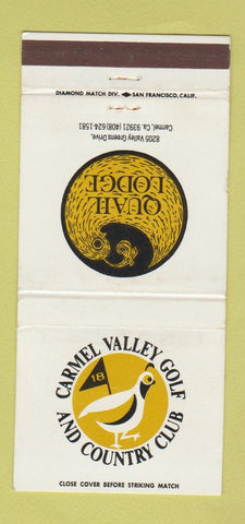 Matchbook Cover - Carmel Valley Golf and Country Club Carmel CA WEAR 30 Strike
