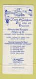 Matchbook Cover - Town and Campus Motor Lodge Restaurant Union NJ 30 Strike